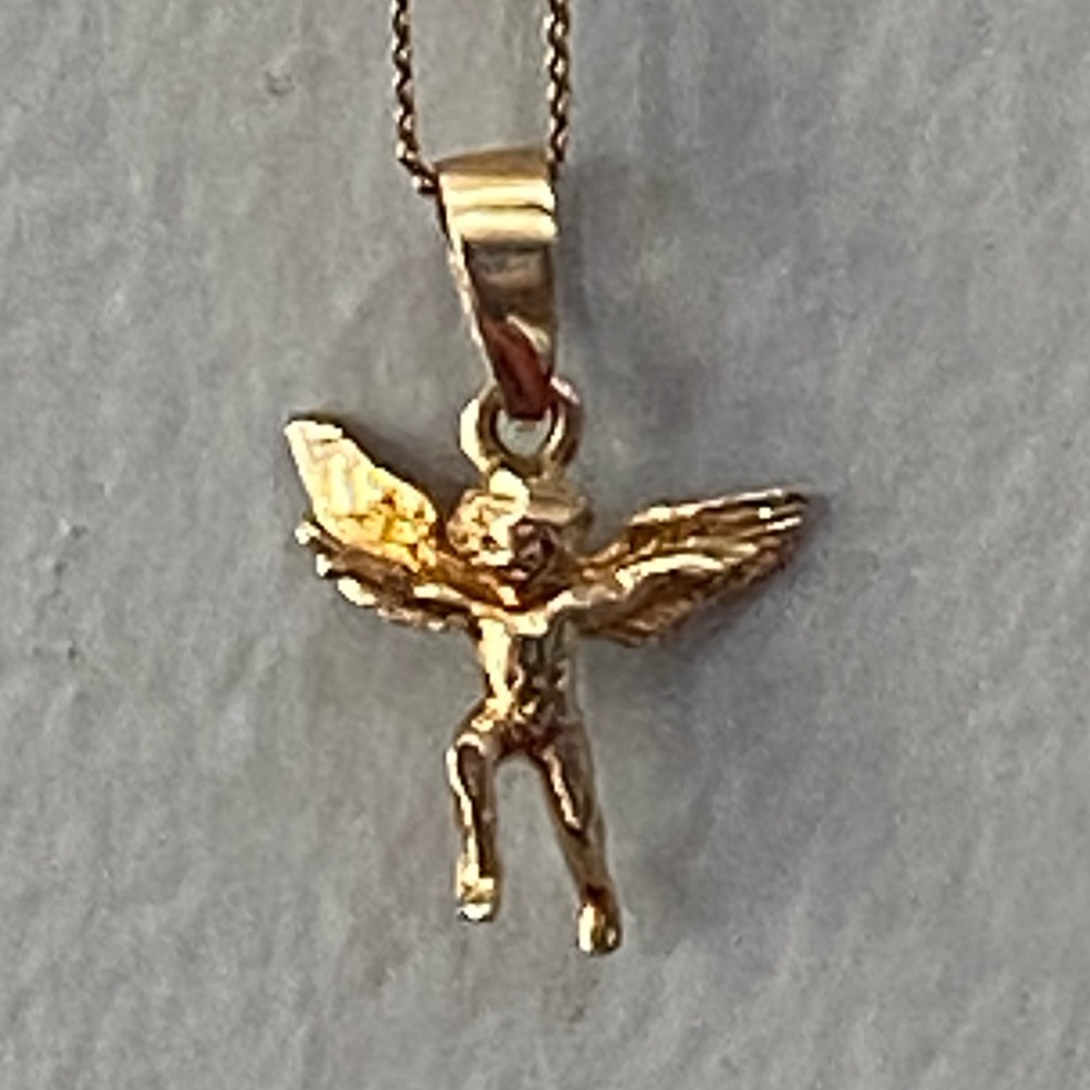 Angel / Cherub 3D 14k Gold Charm